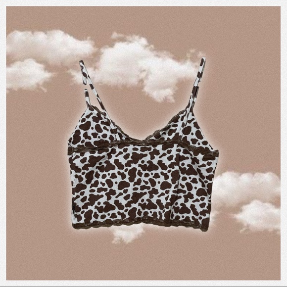 ♥︎ Minga London Cow Print Lace Trim Cami Top ♥︎ - Picture 3 of 5